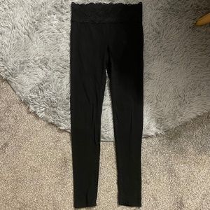 Victoria Secret PINK black lace top leggings, small
